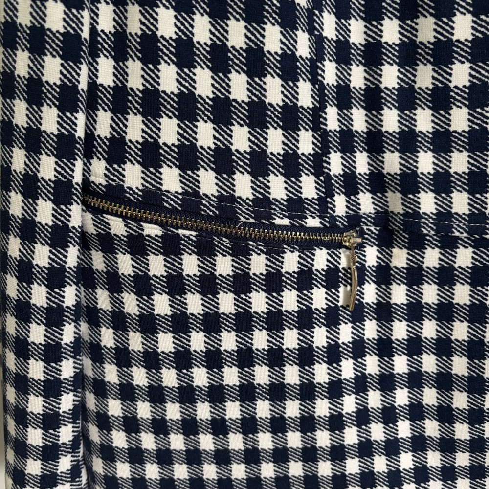 Chico’s Navy/White Gingham Checkered Knit Jacket, Size XL/16 - Picture 3 of 12